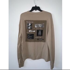 MENS GRAPHIC BEIGE LONG SLEEVE SWEATSHIRT FROM H&M SIZE SMALL